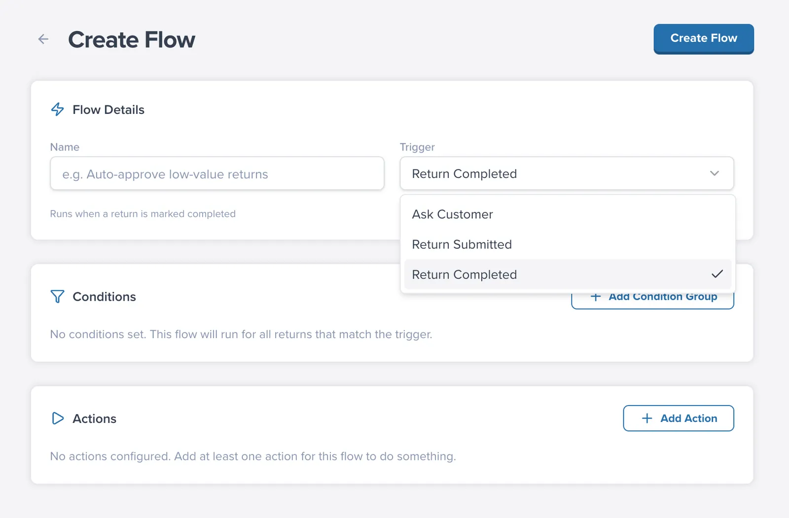 Flow Trigger Selector