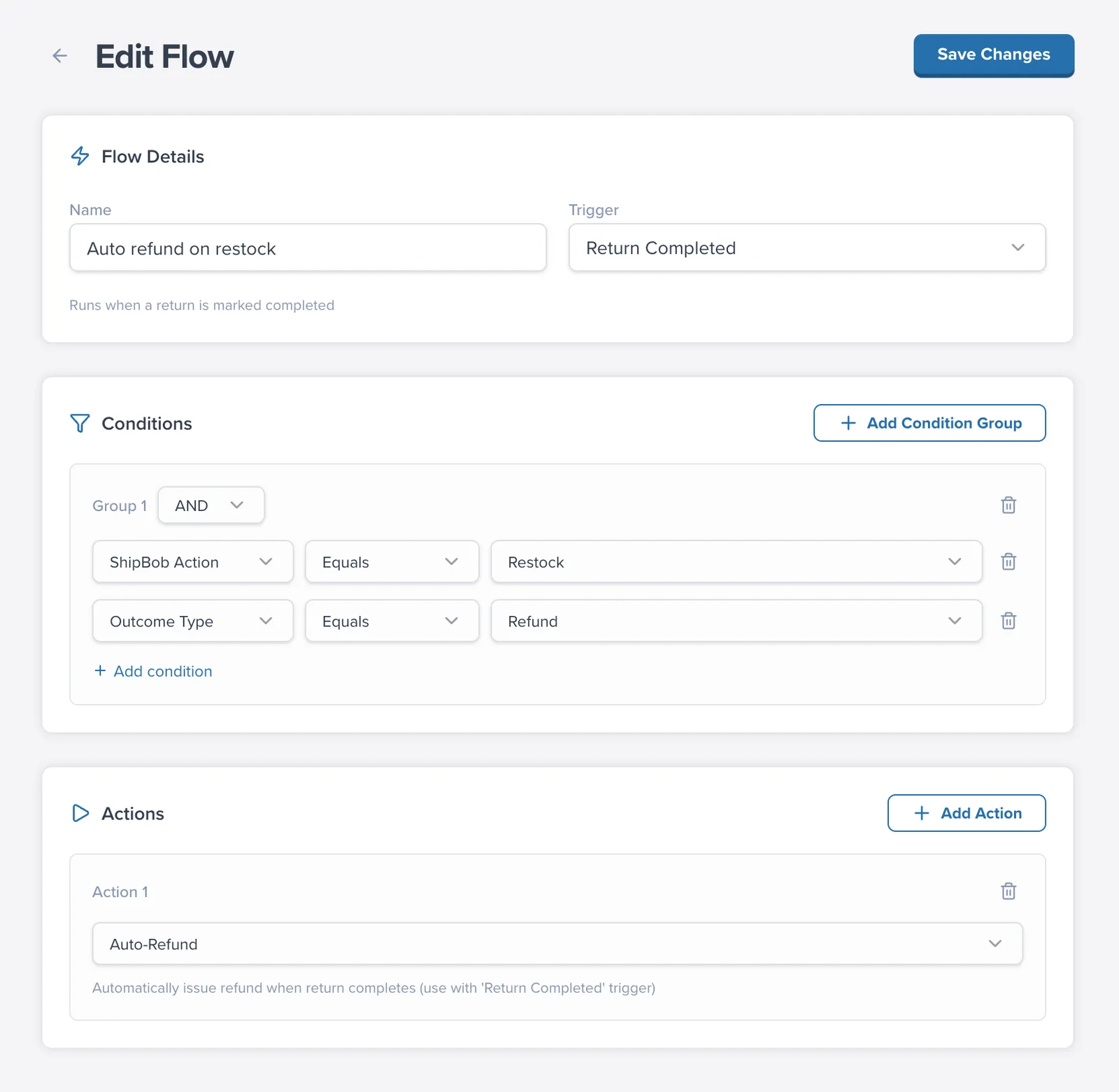 Auto Refund Flow Example