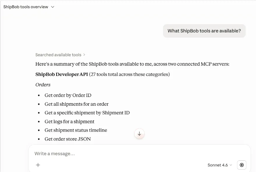 MCP Server tools list